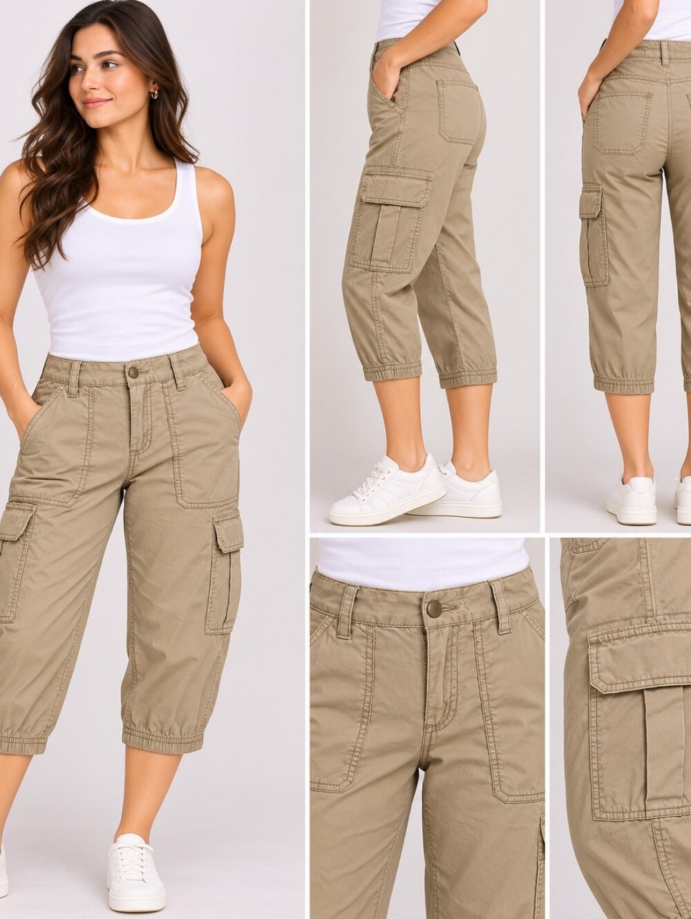 GAP Women's Cargo Capri in Tan